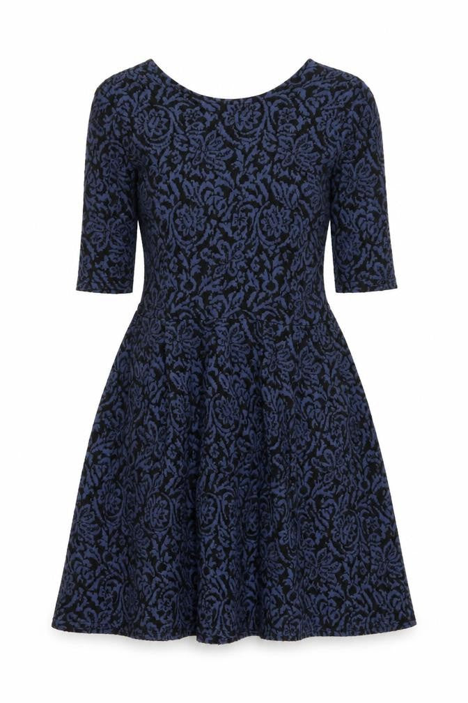 Cooperative Womens Blue Geometric  Fit & Flare  Size XS