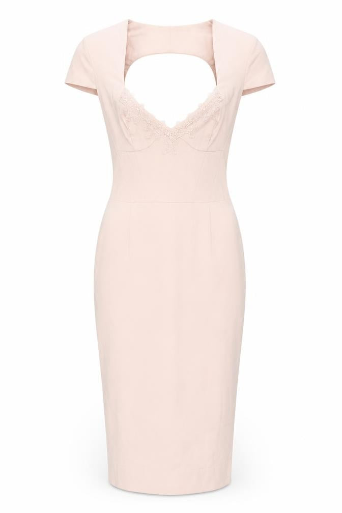 Front view of ASOS women’s pink a-line, size UK 10