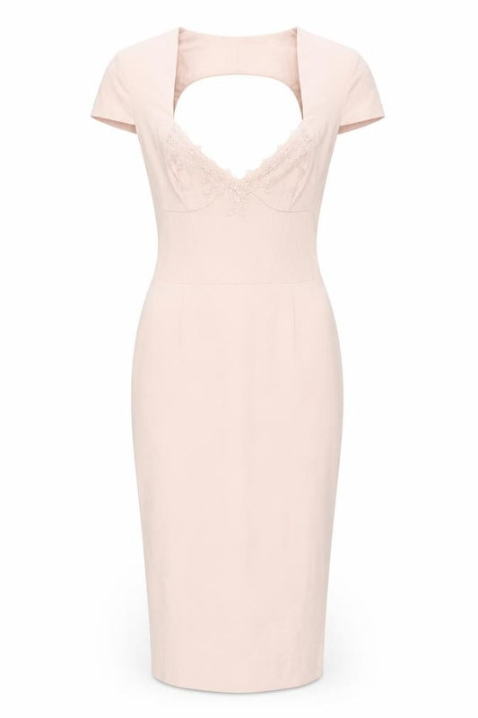 Front view of ASOS women’s pink a-line, size UK 10