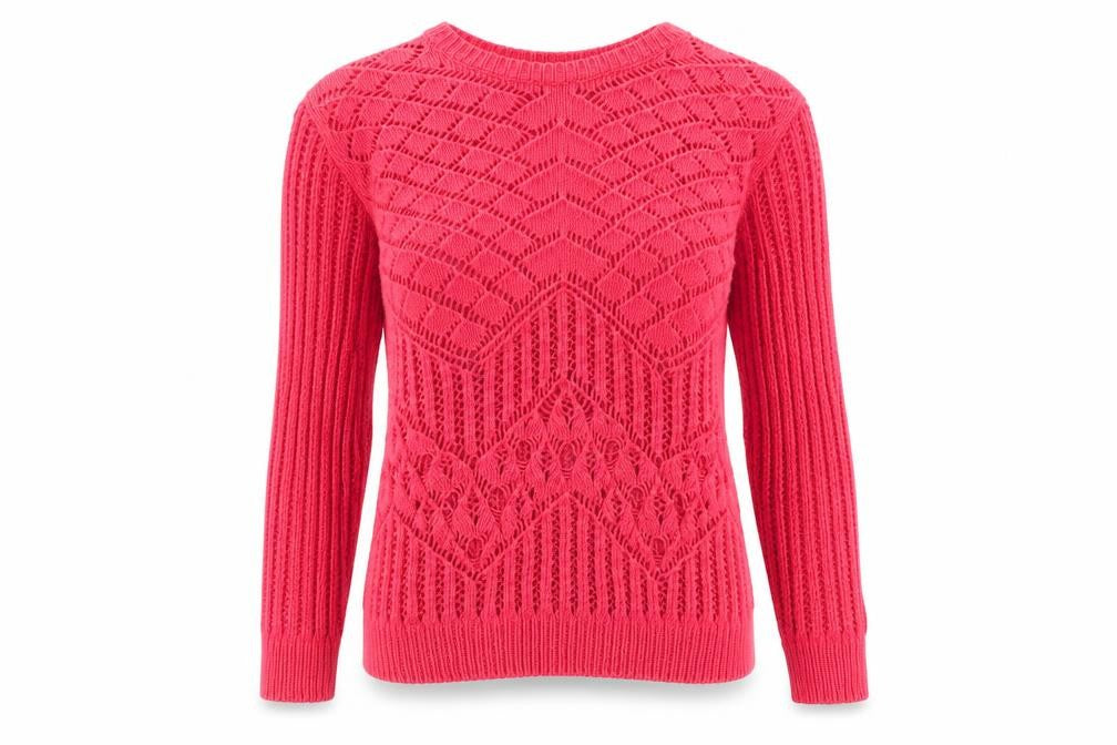 Front view of Cooperative women’s red geometric jumper, size XS