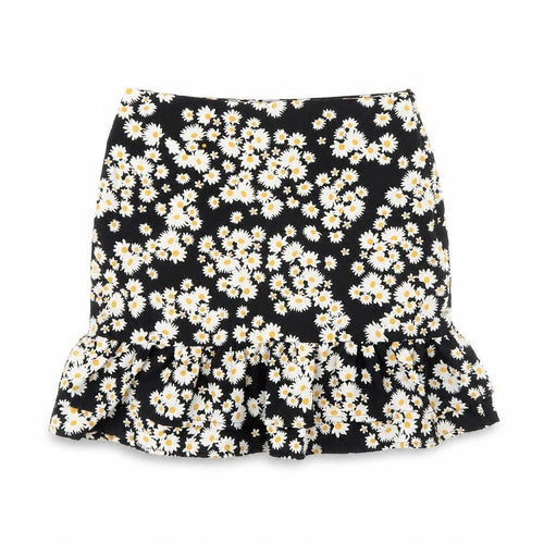 Mini velvet Womens Black Floral  Mini Skirt Size 6