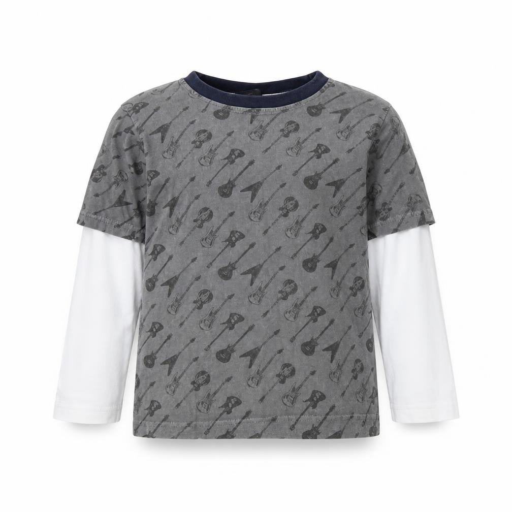 Front view of Next boys’ grey spotted basic t-shirt, size 4, years