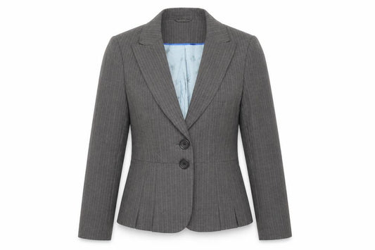Front view of Autonomy women’s grey jacket blazer, size UK 10