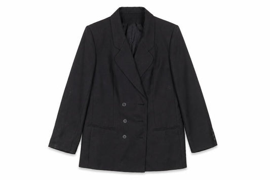 Front view of Classics women’s black jacket suit, size UK 14