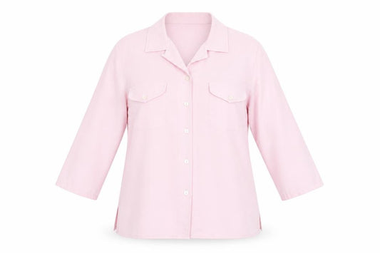 Front view of St Michael women’s pink basic button-up, size UK 14