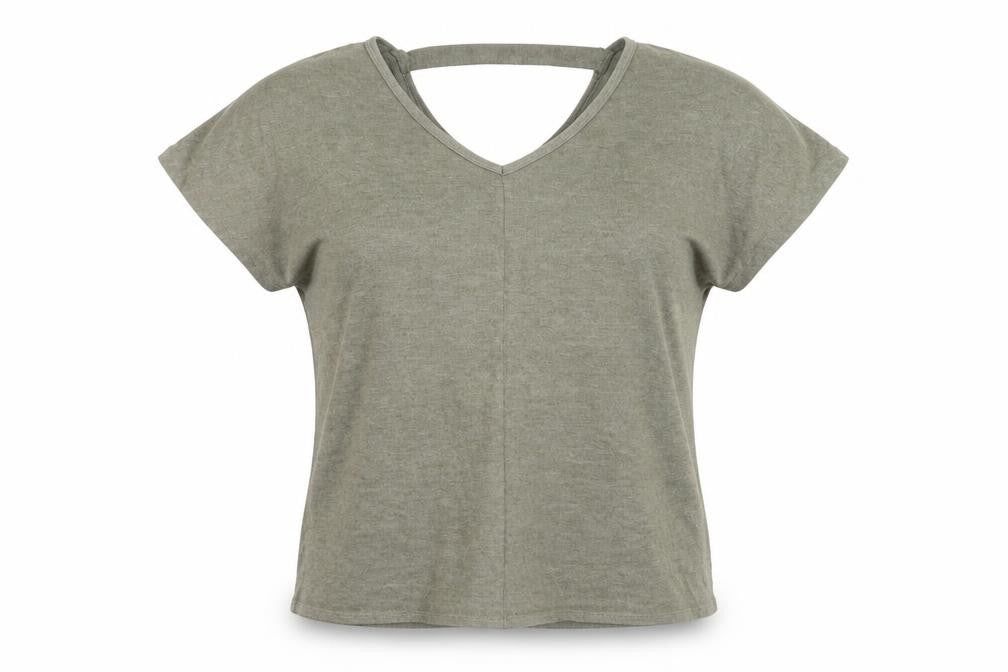 Front view of Primark women’s green knit jumper, size UK 14