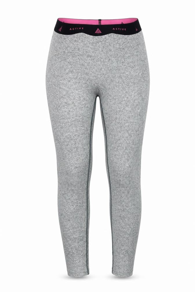 Front view of Next women’s grey compression leggings, size L, 25-inch leg
