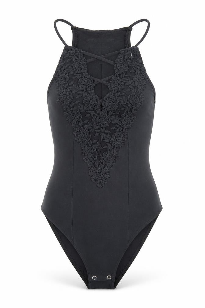 Front view of American Eagle Outfitters women’s blue leotard one-piece, size S