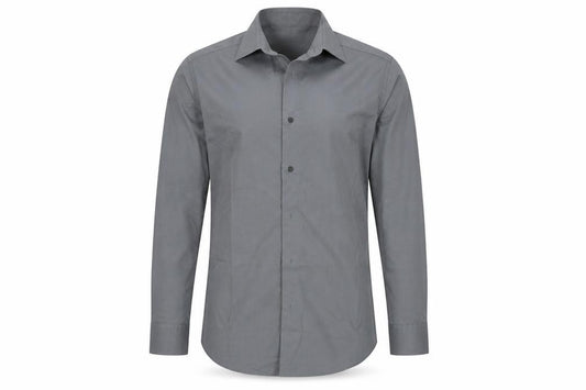 Front view of Next men’s grey dress shirt, size 14
