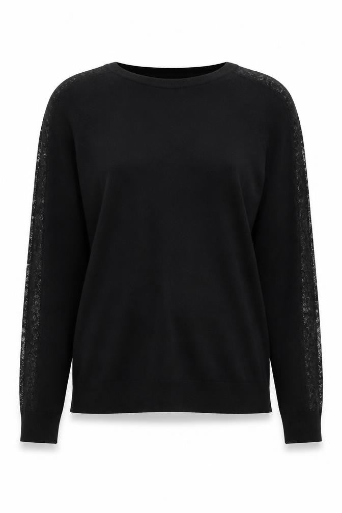 Front view of Society 8 women’s black jumper, size UK 14