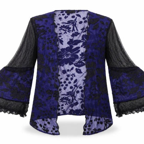 Topshop Womens Blue Floral  Cardigan Jumper Size 8