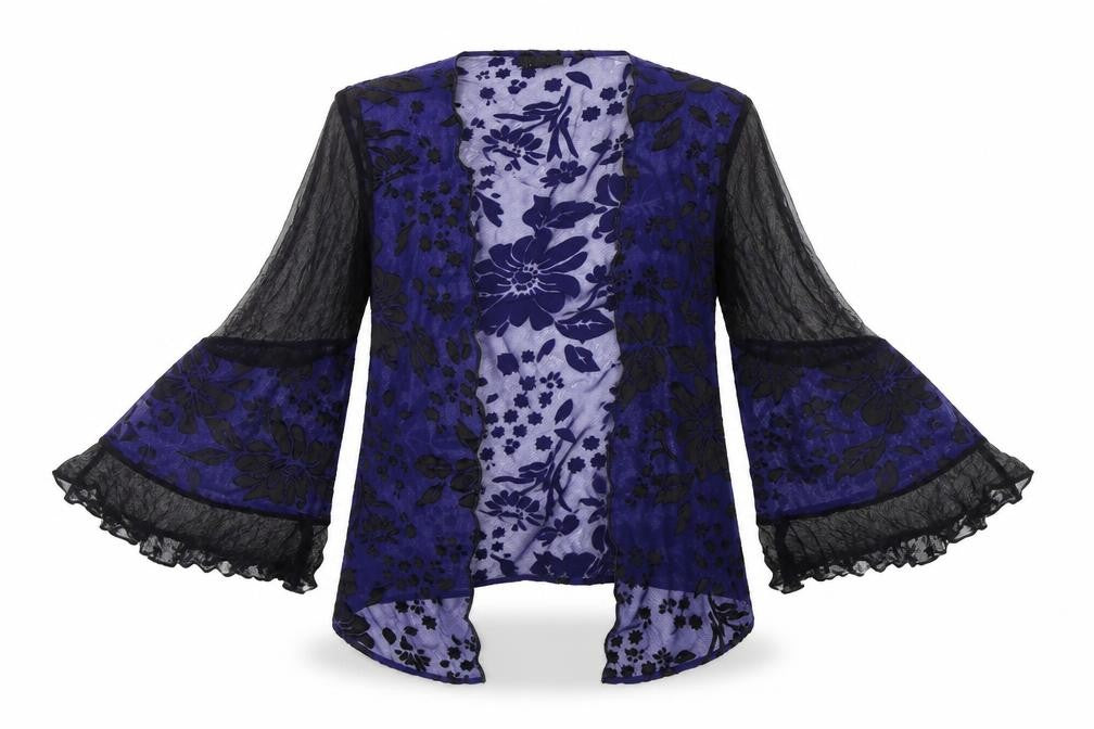 Topshop Womens Blue Floral  Cardigan Jumper Size 8