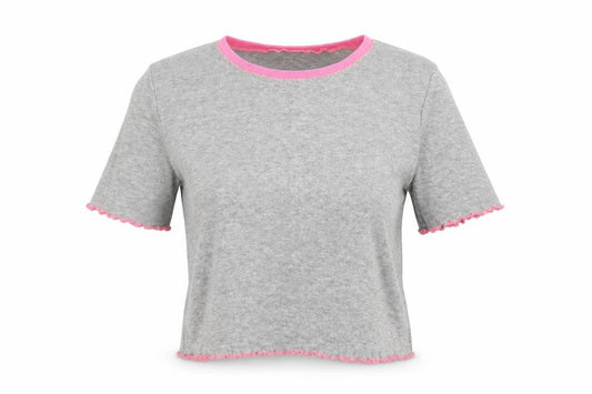 Front view of Select women’s grey basic t-shirt, size UK 12