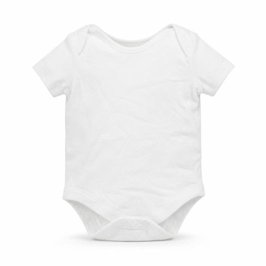 Front view of F&F Baby White Leotard One-Piece, size 3-6, Months