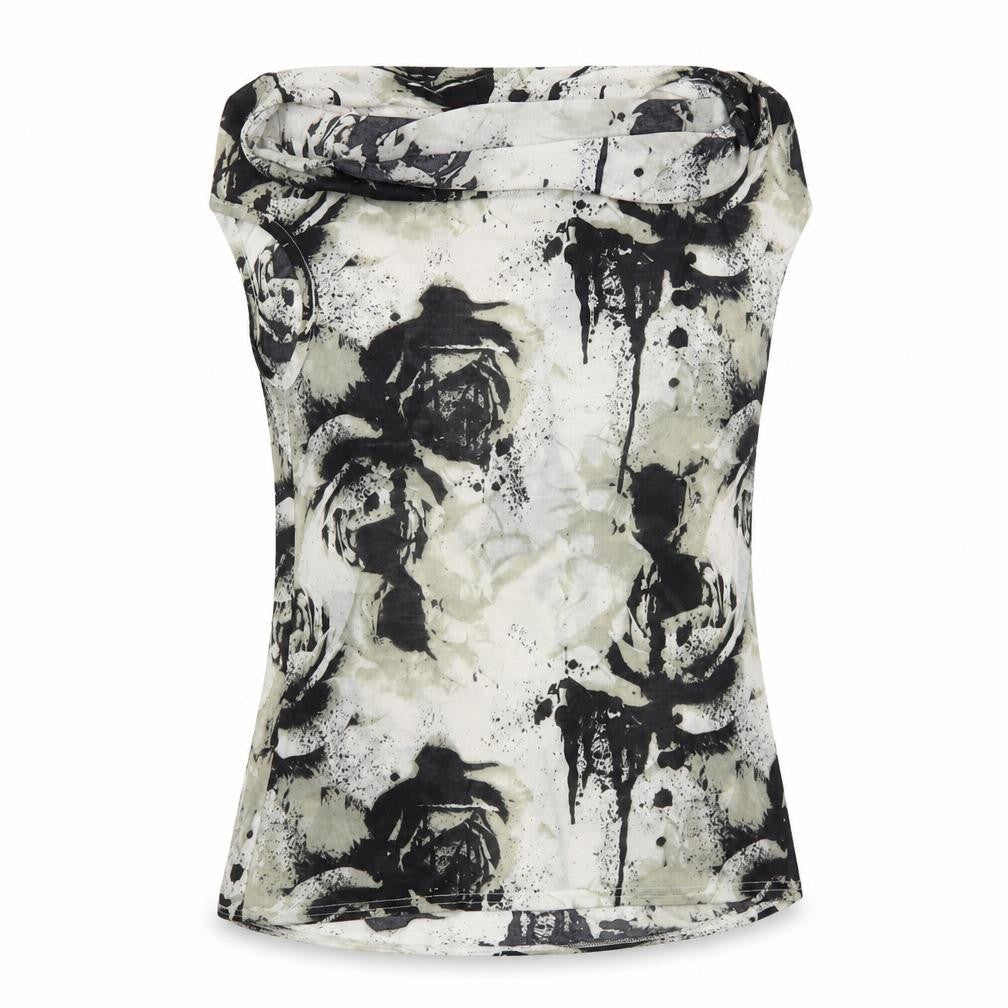 Front view of Miss Selfridge women’s multicoloured floral basic blouse, size UK 8