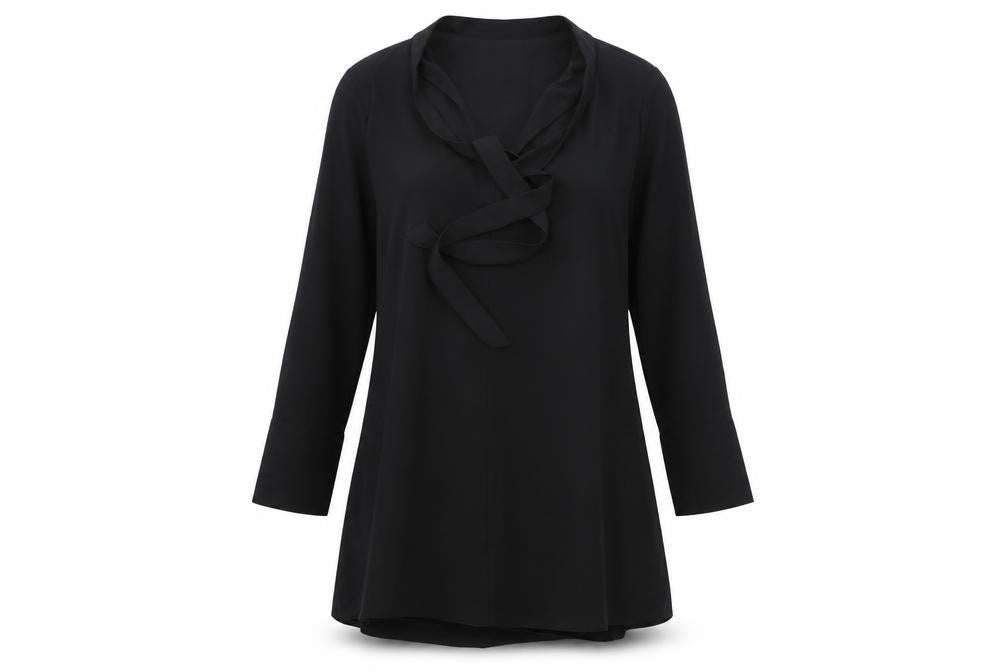 Front view of Marks & Spencer women’s black a-line, size UK 10