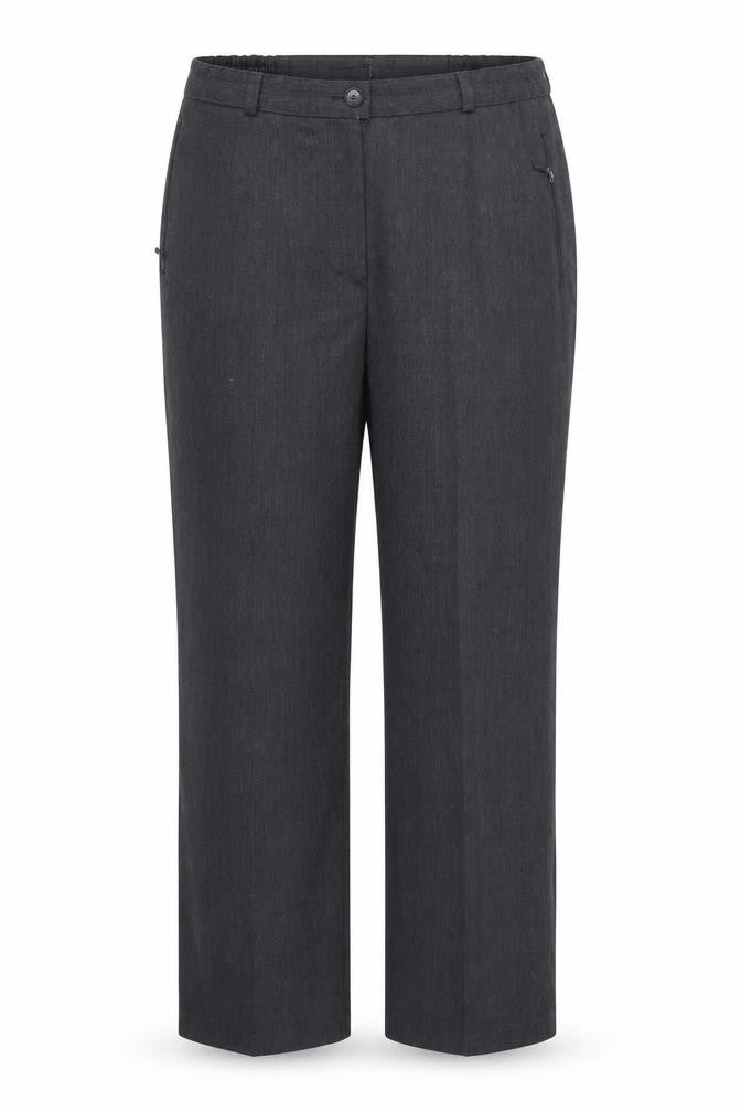 Front view of bexleys women’s grey trousers, size UK 14, 26-inch leg