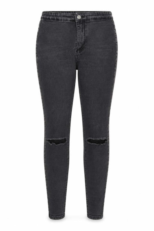 Front view of Primark women’s grey skinny jeans, size UK 12, 27-inch leg