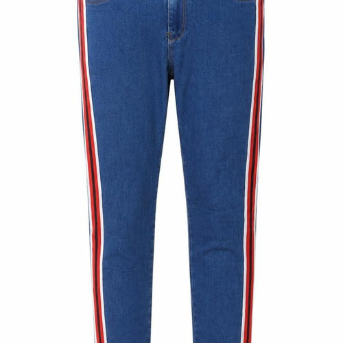 Be Cool Womens Blue Striped  Skinny Jeans Size 8 L28 in
