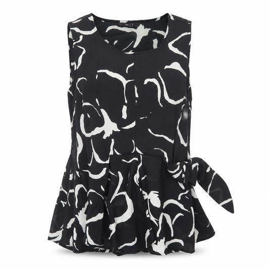 Front view of Vero Moda women’s black geometric basic t-shirt, size L