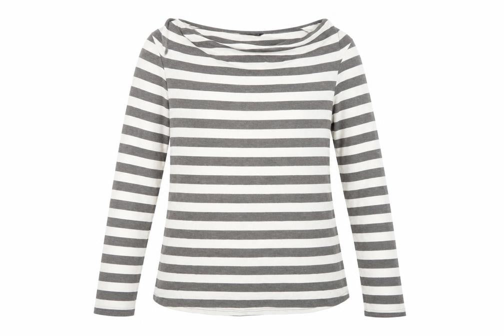 Front view of Dorothy Perkins women’s multicoloured striped jumper, size UK 20