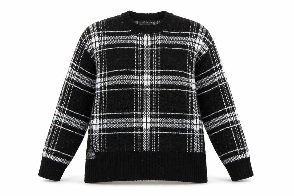 Front view of Marks & Spencer women’s multicoloured check jumper, size M