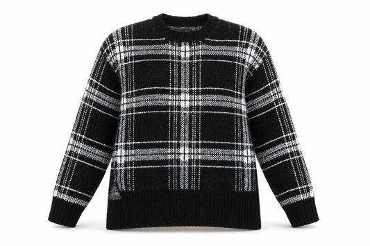 Front view of Marks & Spencer women’s multicoloured check jumper, size M