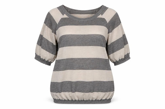 Front view of Dorothy Perkins women’s multicoloured striped jumper, size UK 12