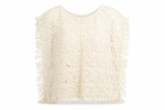 Front view of Tu women’s ivory floral knit wrap jumper one size