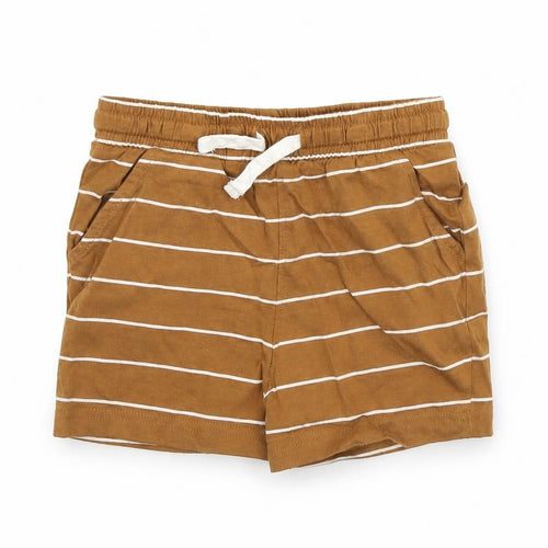 TU Girls Brown Striped  Sweat Shorts Size 2 Years