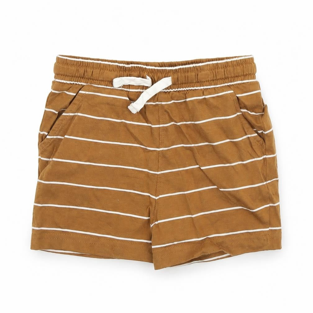 TU Girls Brown Striped  Sweat Shorts Size 2 Years
