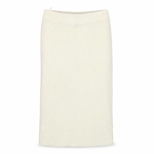 Front view of Missguided women’s ivory bandage skirt, size UK 8