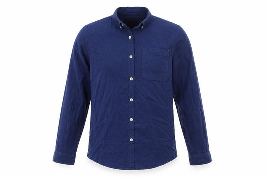 Front view of Topman men’s blue button-up, size L