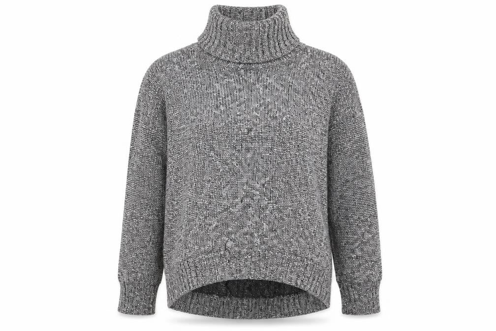 Front view of Topshop women’s grey jumper, size UK 10