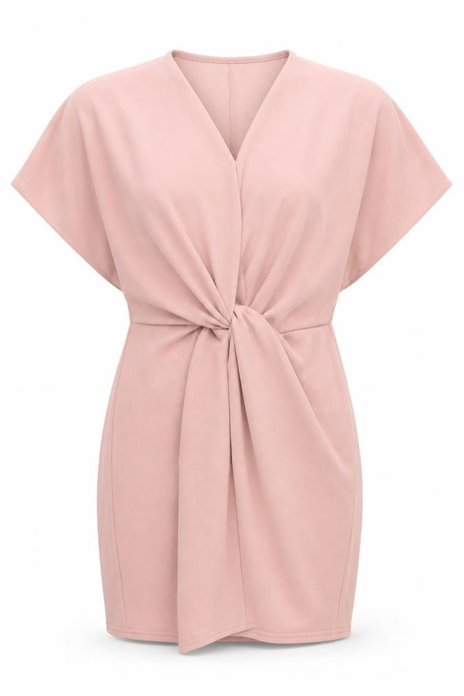 Front view of Missguided women’s pink fit & flare, size UK 6