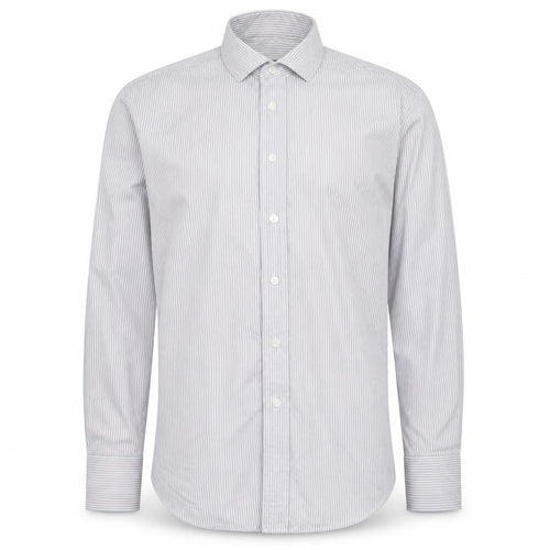 Slaters Mens Grey Striped   Dress Shirt Size 16