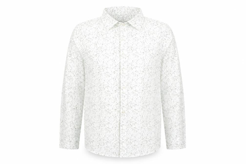 JBC Boys White Geometric  Basic Button-Up Size 8-9 Years
