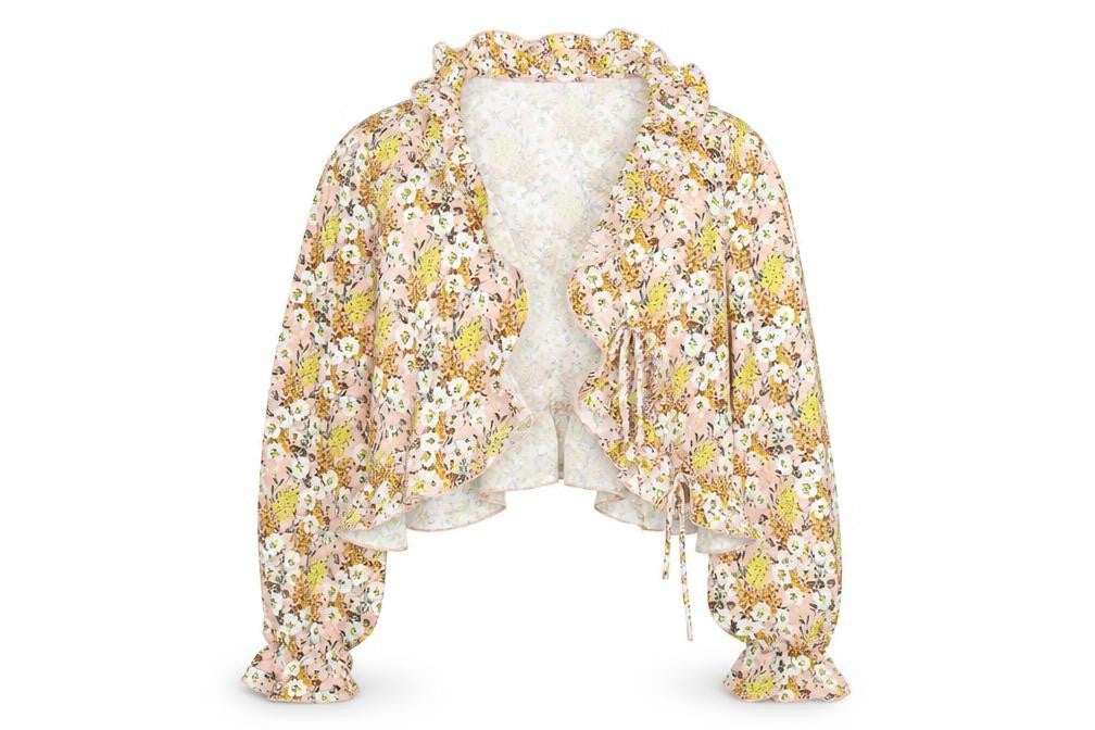 SheIn Womens Beige Floral  Cardigan Jumper Size L