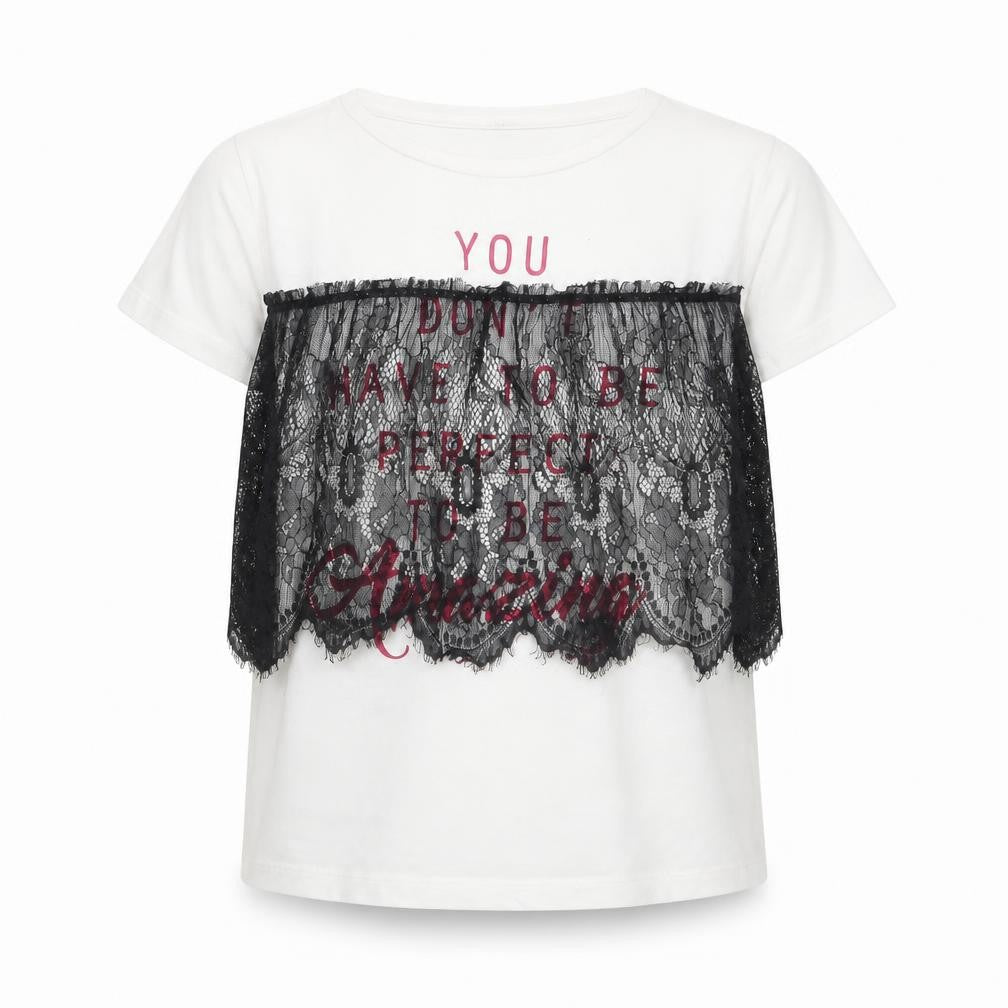 Front view of Matalan girls’ white basic t-shirt, size 11, years