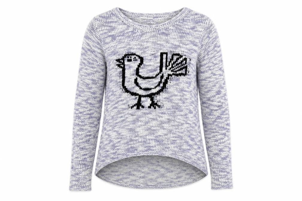 Front view of New Look women’s white houndstooth jumper, size UK 10