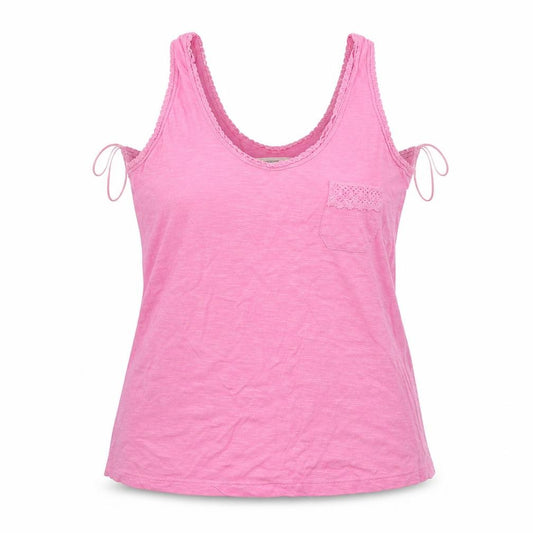 Front view of Matalan women’s pink basic tank, size UK 12
