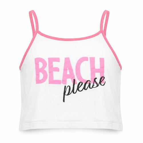 Terranova Girls White   Cropped Tank Size 12-13 Years  - Beach Please