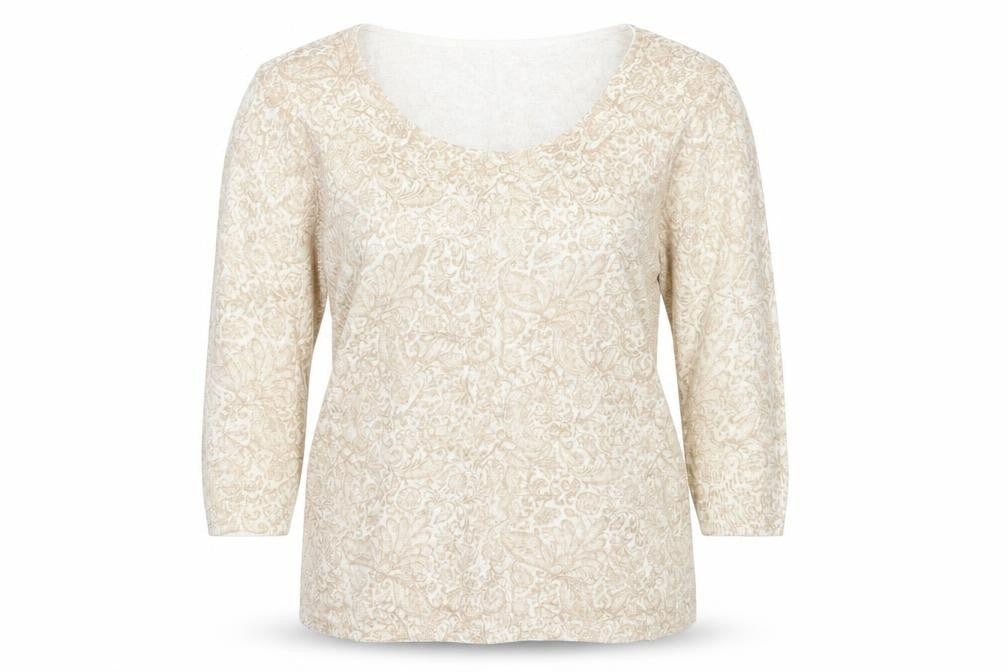 Front view of Bonmarché women’s brown paisley jumper, size M