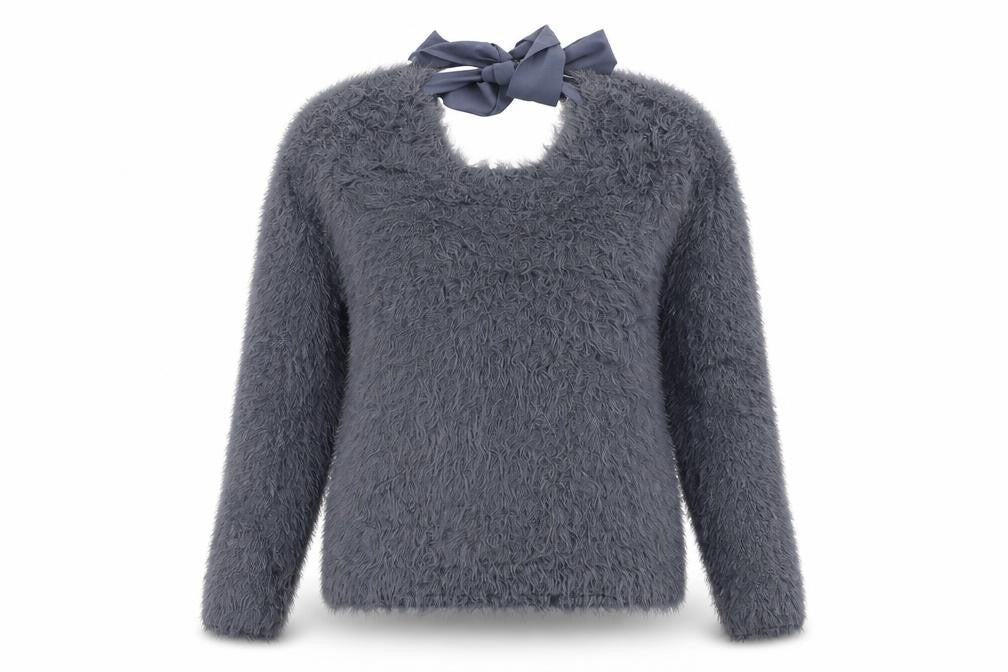 Front view of La Redoute women’s blue jumper, size UK 10