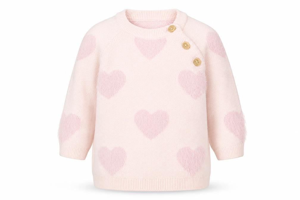 Front view of George girls’ pink jumper one size