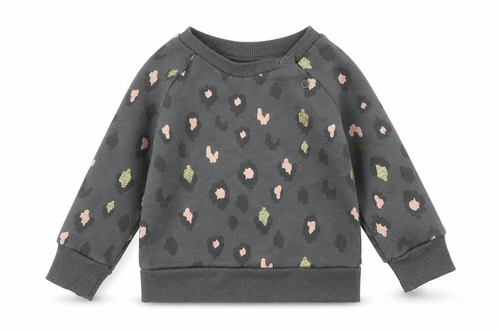 Primark Girls Grey Animal Print  Pullover Jumper Size 3-6 Months  - Leopard print