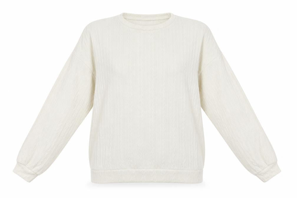 Front view of SHEIN women’s ivory jumper, size M