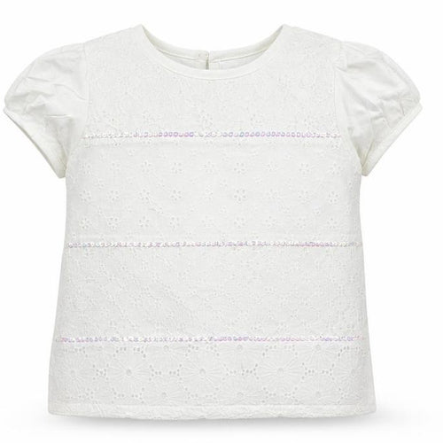 Monsoon Girls White   Basic T-Shirt Size 5-6 Years