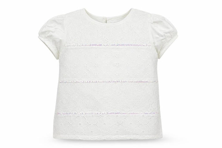 Monsoon Girls White Basic T-Shirt Size 5-6 Years