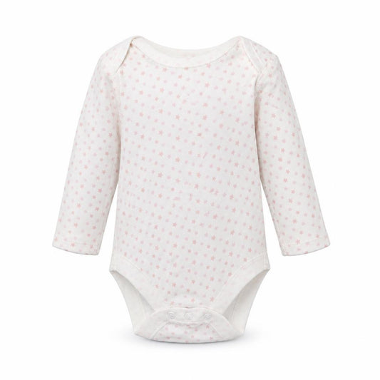 Front view of Marks & Spencer Baby White Geometric Babygrow One-Piece, size 0-3, Months